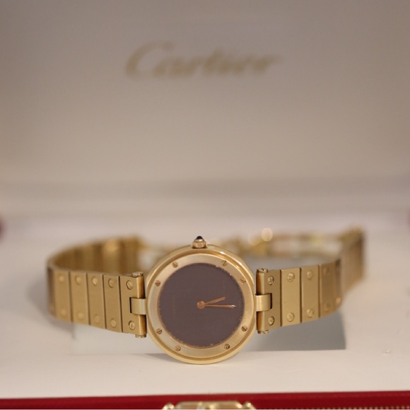 Cartier Santos Ronde yellow gold watch - Picture 4 of 16